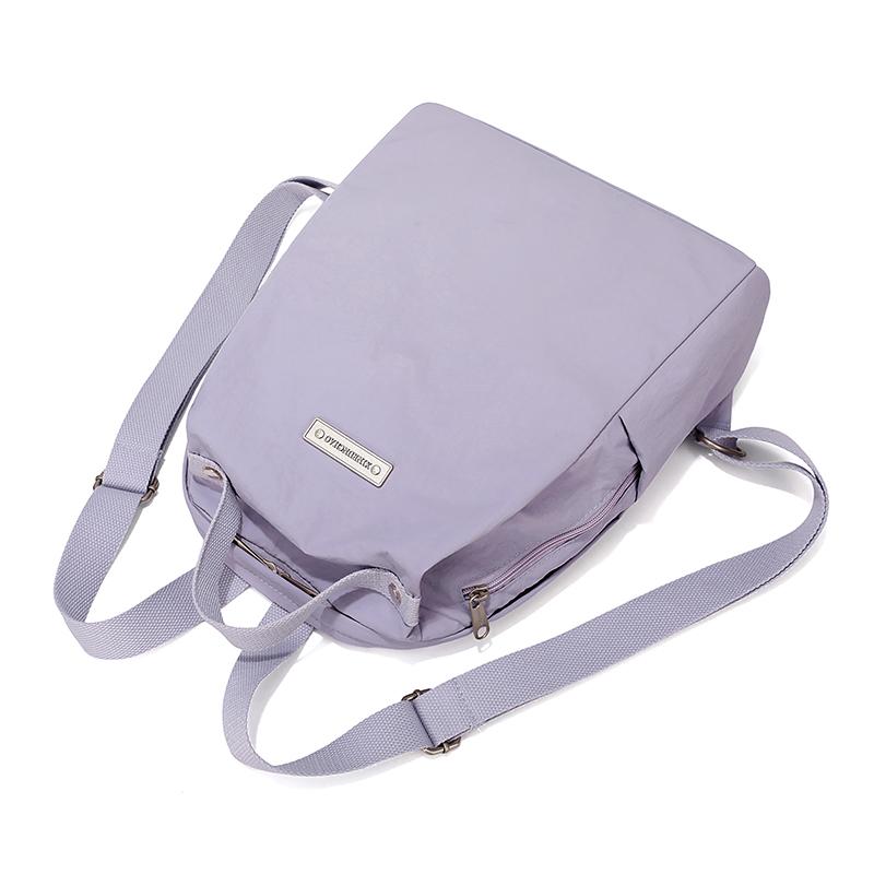 Lightweight Nylon Backpack with Side Zipper Pockets Top Handle Casual Daypack for Women Daily Commute Travel