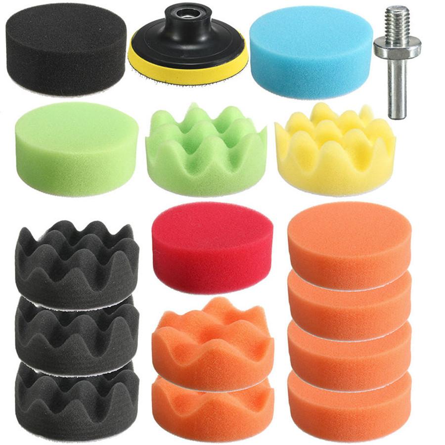 19Pcs 80Mm High Gross Polishing For Buff Pad Kit For Car Polisher+Drill Adapter-M10 Polishing Pads 3Inch