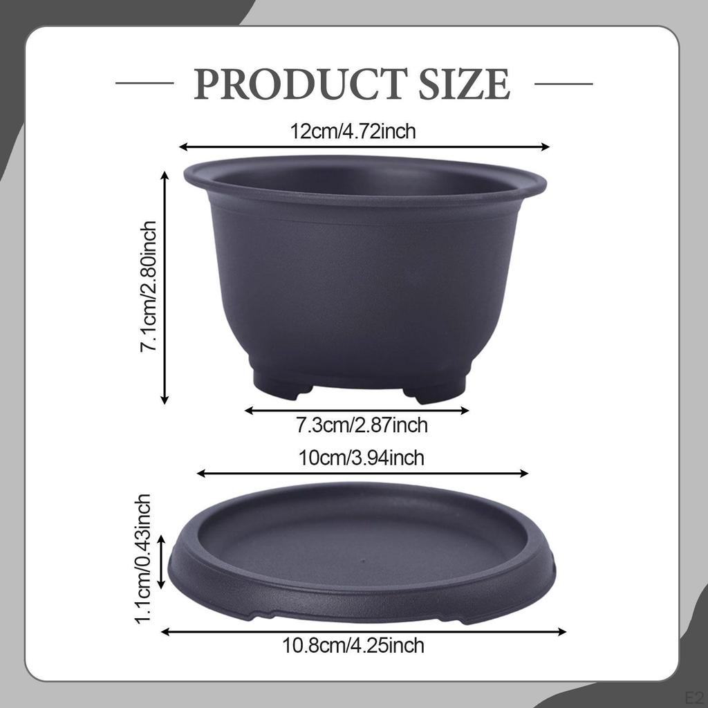 Bonsai Pot Flower Planter Training Bowl with Drainage System And Moisture Storage Made of PP for