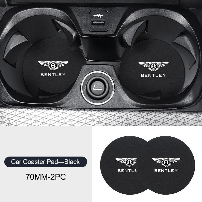 2PCS Car Water Cup Pad Coaster Non Slip Mat Interior Accessory For Bentley Continental GT MULLINER Bentayga Flying Hurtling Spur