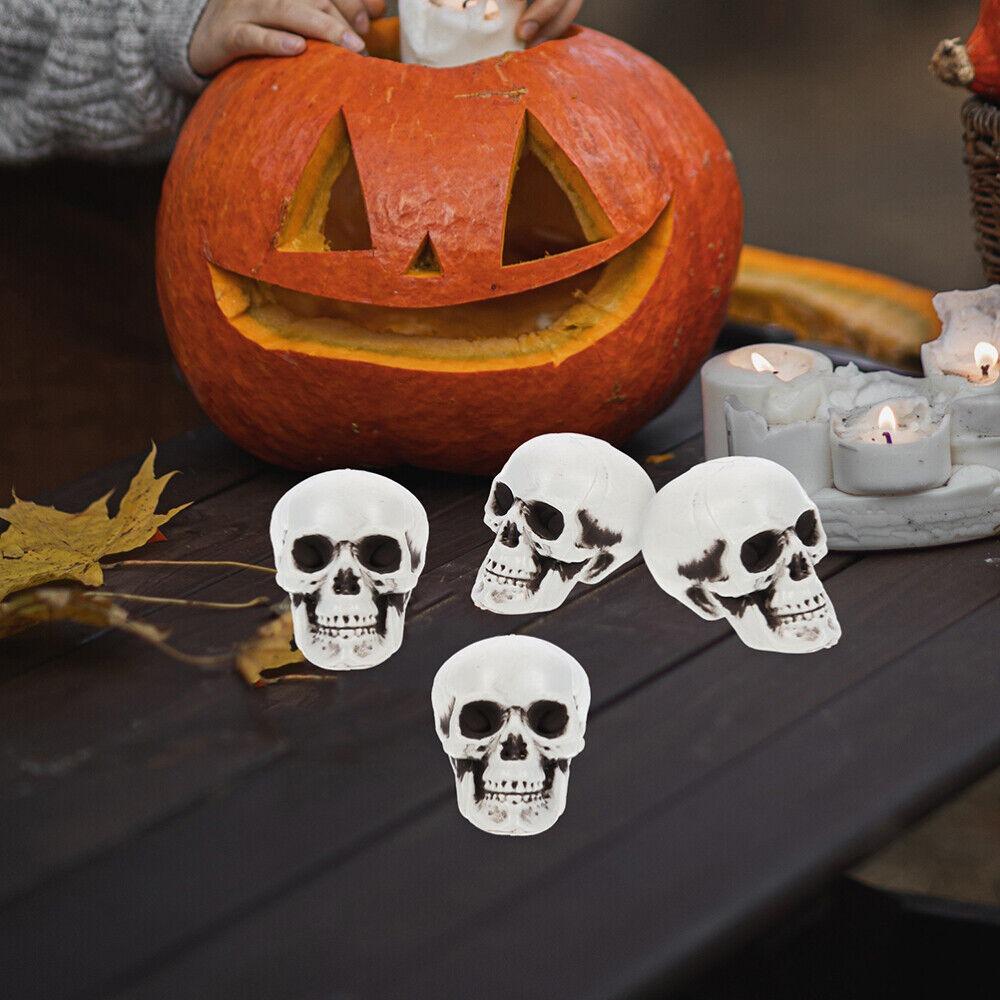 10Pcs Halloween Mini Skeleton Head Terrifying Halloween Decor Props Skull Heads Scary Props Table Decor Skulls Decoration