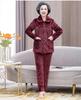 Women's Winter Warm Flannel Pajamas Set for Middle-Aged and Elderly - Cozy Granny Home Wear for Autumn and Winter