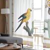 Bird Flower Yellow Branch Tulle Curtains for Bedroom Living Room Printed Sheer Curtains Summer Home Decor