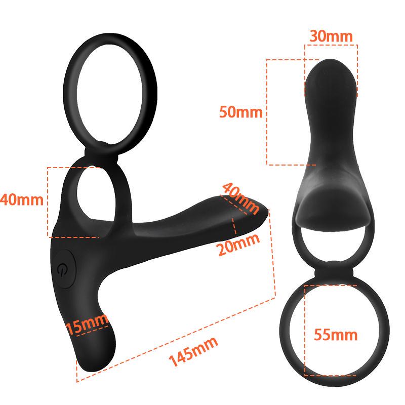 Jucării sexuale cu vibrator cu dublă penetrație Penis 20 moduri Vibrator cu curele pentru masaj pentru penis cu inele pentru penis Jucării sexuale pentru cuplu