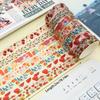 5 Rolls of Hand Account and Paper Tape with Plant and Floral Decorative Stickers Suitable for Handicraft Gift Packaging Festival