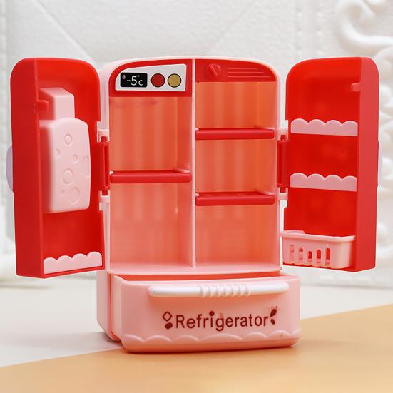 Mini Fridge Toy Cute Realistic Small Simulated Nice-looking Decorative Openable 1/12 Dollhouse Kitchen Furniture Food Toy for Micro Landscape
