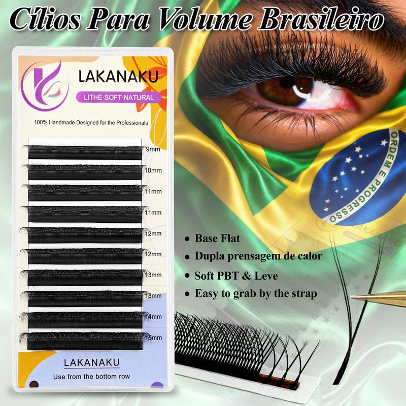 LAKANAKU 6trays/set Fio YY Eyelash Extensions YY Lashes Natural Soft Volume Brasileiro Premade Fans Cilios