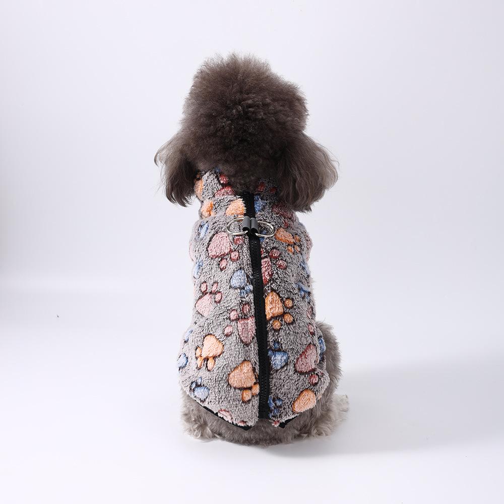Leashable Dog Zipper Jacket - Cross-Border Sweater for Teddy, Bichon, Chihuahua - Autumn/Winter Pet Clothing