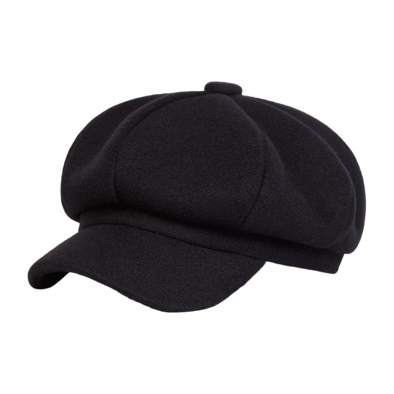 Soft Warm Winter Painters Cap With Solid Color Cotton Newsboys Cabbie Hat For Women Casual Outfit Everyday Essential