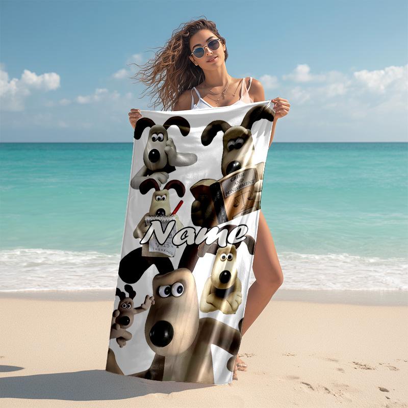 Personalized Customized Proof Beach Towel with Wallace and Gromit Pattern - Soft, Absorbent,quick-drying,perfect Swimming,camping&bathing