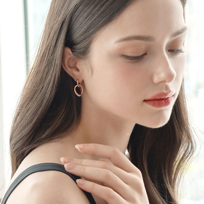 ELLE Jewelry 14K 2-way One-Touch Earrings (Gold Pin) ELGPEE495