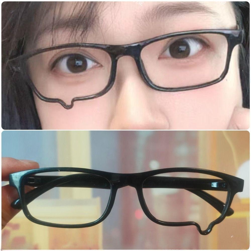 No Lenses Anime Tears Glasses Frame Black Frame Dripping Tears Glasses  Halloween Costume