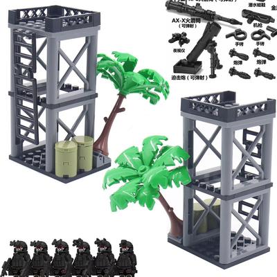 WK2 Militärbasis Soldaten Armee Figuren Waffenzubehör Bausteine Waffen Stacheldraht Sandsäcke PUBG Sence Serie MOC Steine