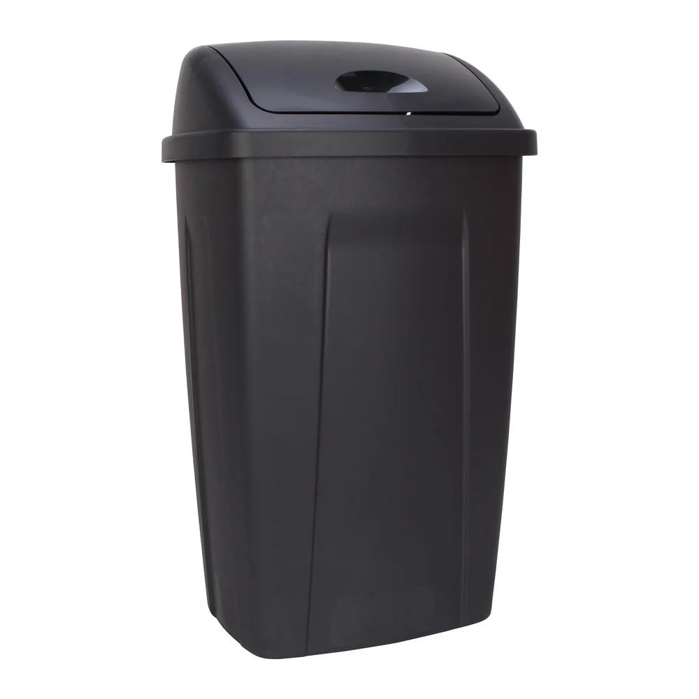 13 Gallon Durable Plastic Swing Top Trash Can Indoor Garbage Container Easy Clean Wastebasket Kitchen Office Bathroom