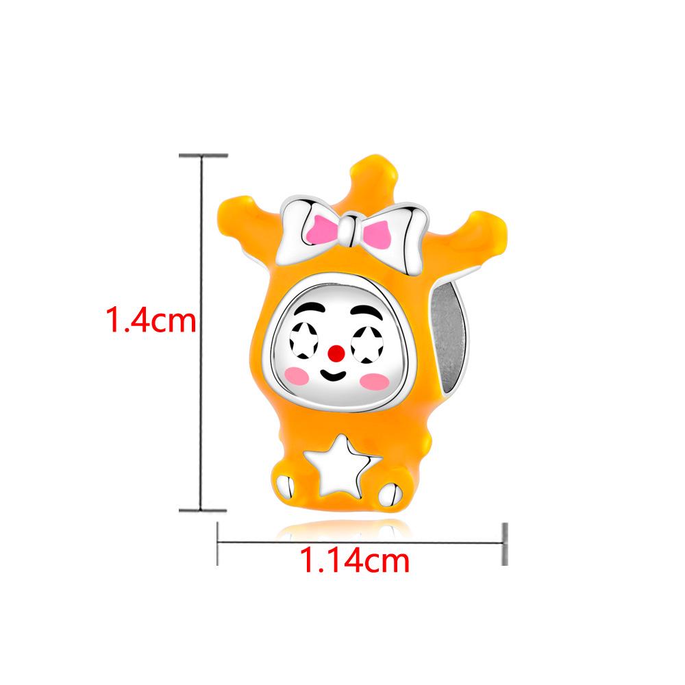Eco-friendly Copper Cartoon Fairy Tale Pendant Beaded Bracelet Necklace DIY Loose Beads Accessory