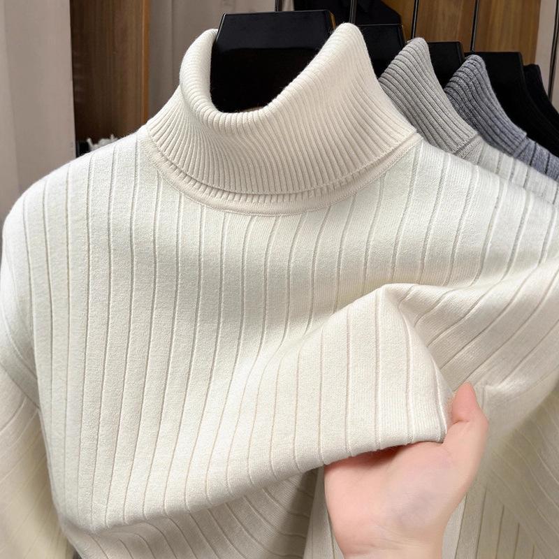 Men's High-Neck Knitted Sweater: Warm, Casual, Stylish Pullover for Winter