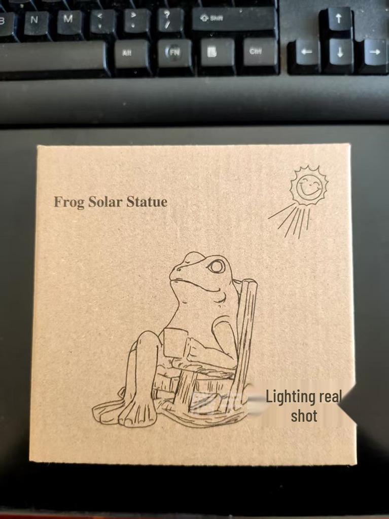 New Solar-Powered Frog Rocking Chair Resin Lamp - Creative Outdoor Courtyard/Balcony Ornament Gift