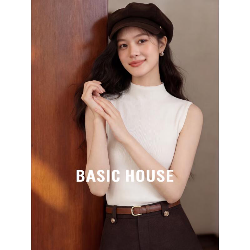 Базовый женский жилет Basic House с полувысоким воротником без рукавов S