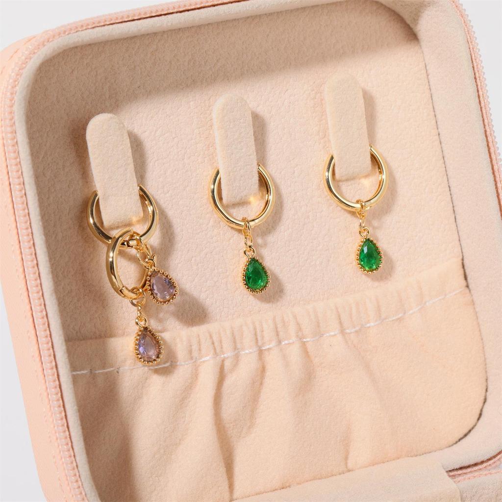 Elegant Zodiac Stone Water Drop Dangle Earrings for Women