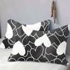 3pcs Bedding Set Black White Love Heart 3D Printed Cozy Duvet Cover Set King Queen Twin Single Size Birthday Gift Bedroom Decor