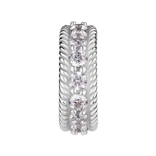 Silver Clicker Belly Button Ring With White Cubic Zirconia - Cocr Nf- Kp-066 1.6/8