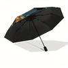 Butterfly Artwork Automatic Folding Umbrella 8 Ribs Lightweight Design, Durable Iron Frame, Small and Portable, Ideal for Birthday or Chri