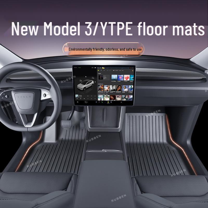 Tesla Refreshed Model 3/Y TPE Floor Mats for Interior Protection and Decoration