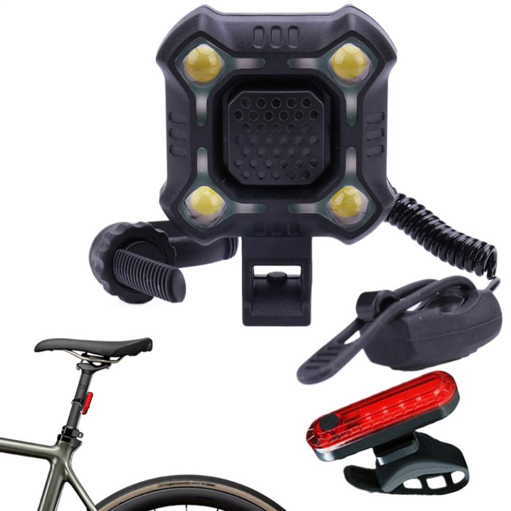 Fahrradhupe Klingel Licht zum Radfahren 2-in-1 Wiederaufladbare Laute 140dB Fahrradhupe mit hellem Licht für Rennrad Mountainbike Elektrofahrrad