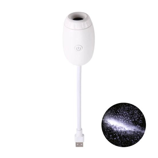 

2-in-1 Projector Lamp Starry Sky Night Light with Glass Lens USB Star Light Relaxing Ambient Lighting for Bedroom Camping Car Travel C белый
