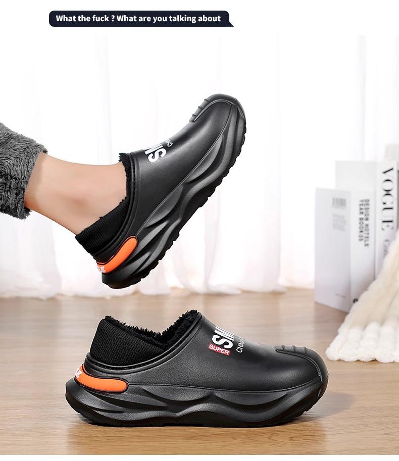 2024 Men's Waterproof Non-Slip Cotton Slippers for Winter - Warm, Large Size, Ideal for Driving and Outdoor Use