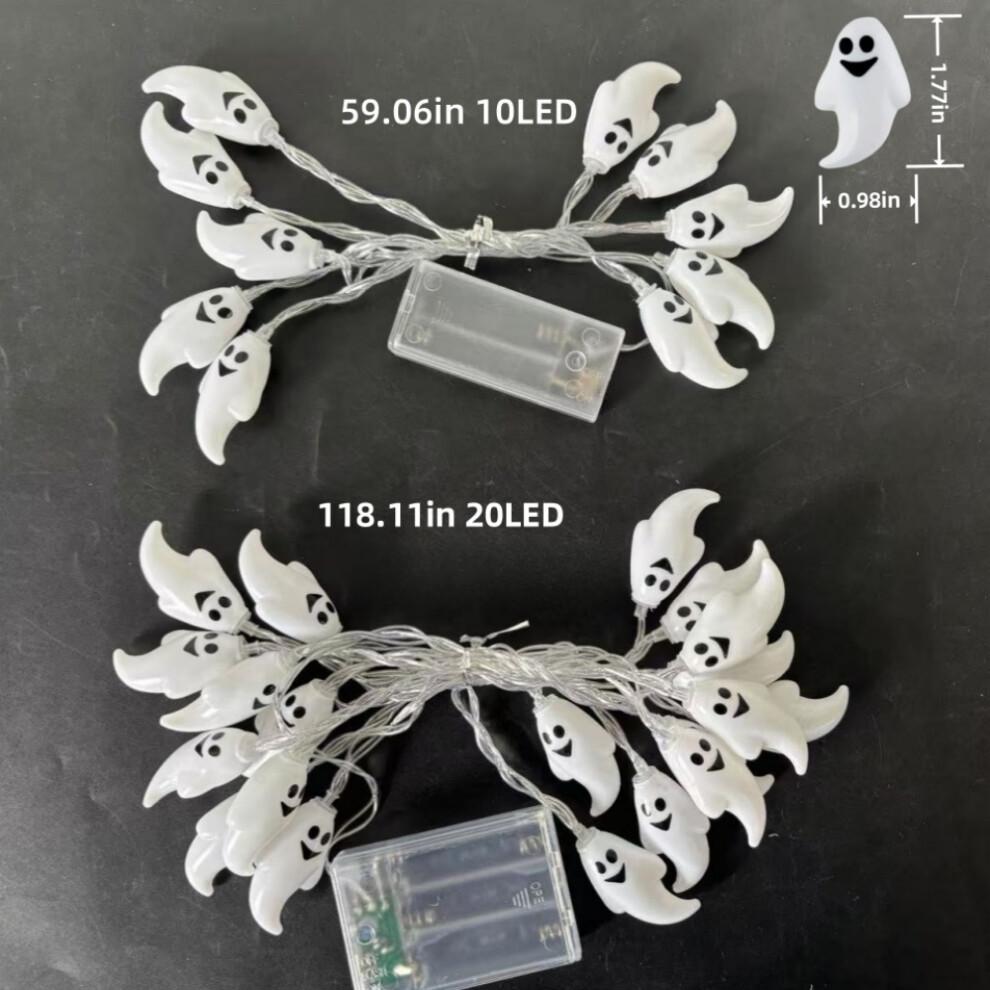 (3M 20LED) 1PC LED Ghost String Lights Festival Decoration Haunted House Party Props Mood Lighting for Indoor Outdoor Halloween Decor