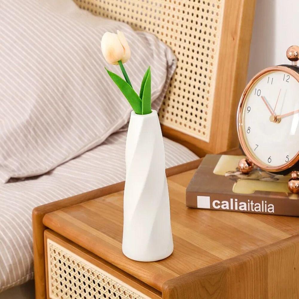 Modern Plastic Flower Vase Gorgeous Vase Container Pot Simple Desktop Vase Ornaments Office