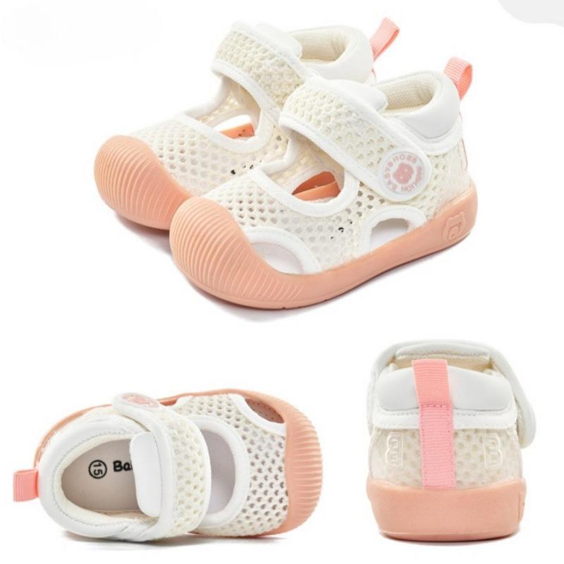 Summer Breathable Mesh Walking Sandals Soft Anti-Slip Sneakers for 0-2 Years Old Baby Boys Girls