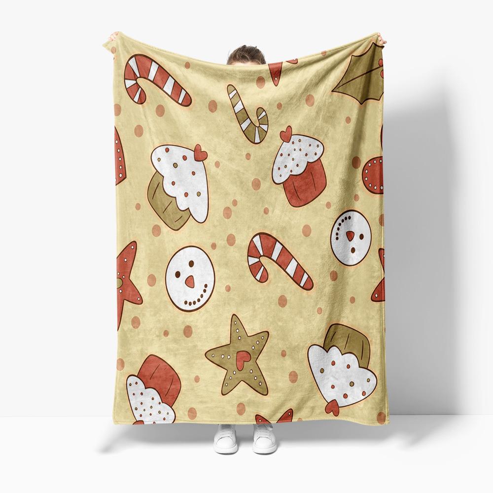 Cozy Christmas Throw Blanket Soft Flannel Fleece Winter Warm Shaggy Bedspread Holiday Decor Gift Festive Home Decor Holiday Thro