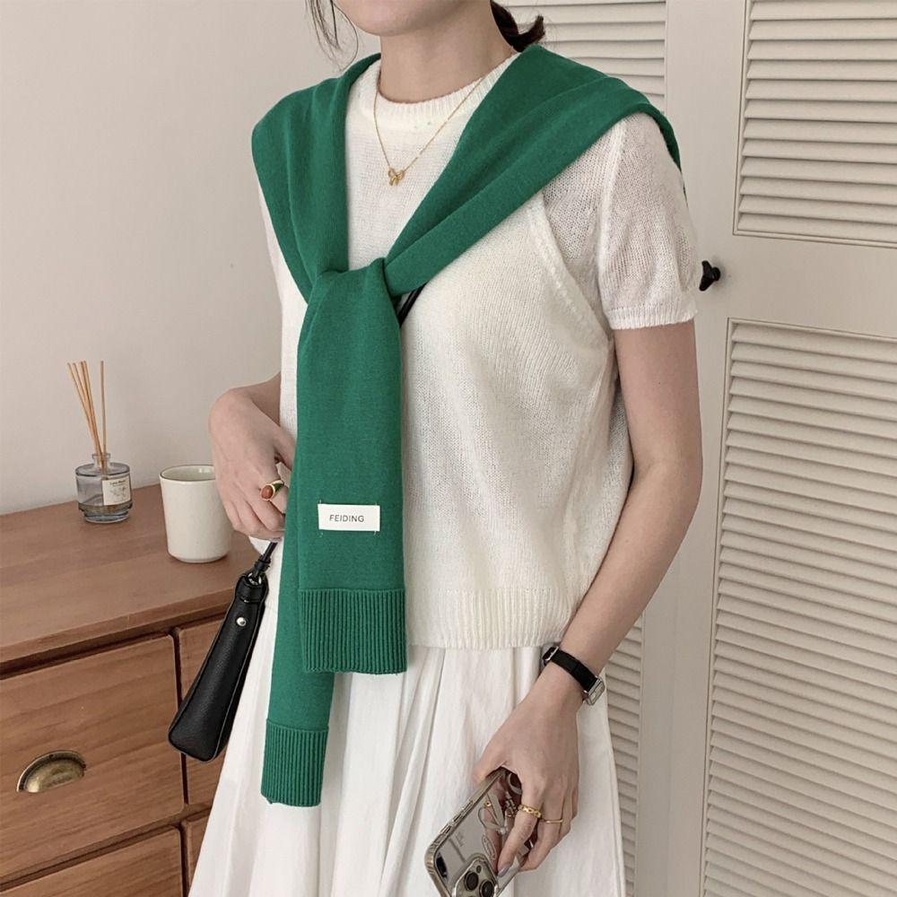 Dress Accessories Fake Collar Shawl Stretchy Crop Top  Air-conditioned Room Warm