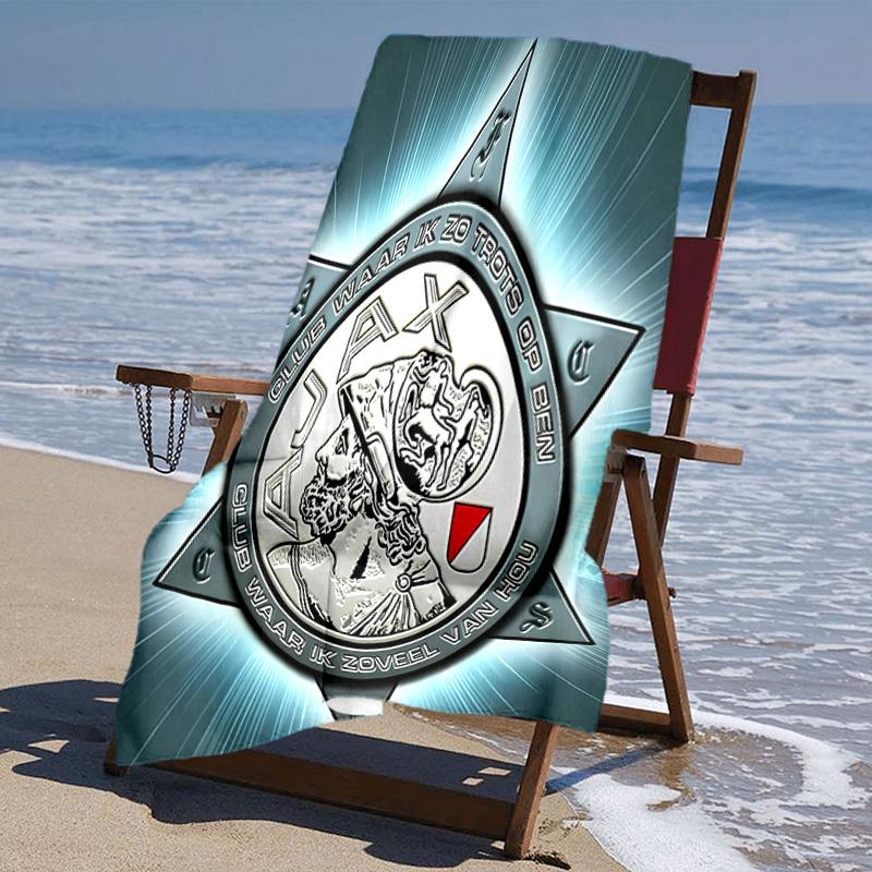 proof beach towel with AFC Ajax pattern - soft,absorbent,quick-drying,machine washable - perfect for swimming,camping,bathing