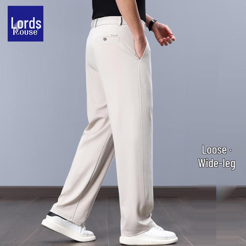 Men s Summer Ice Silk Anti-wrinkle Loose Casual Pants 4XL