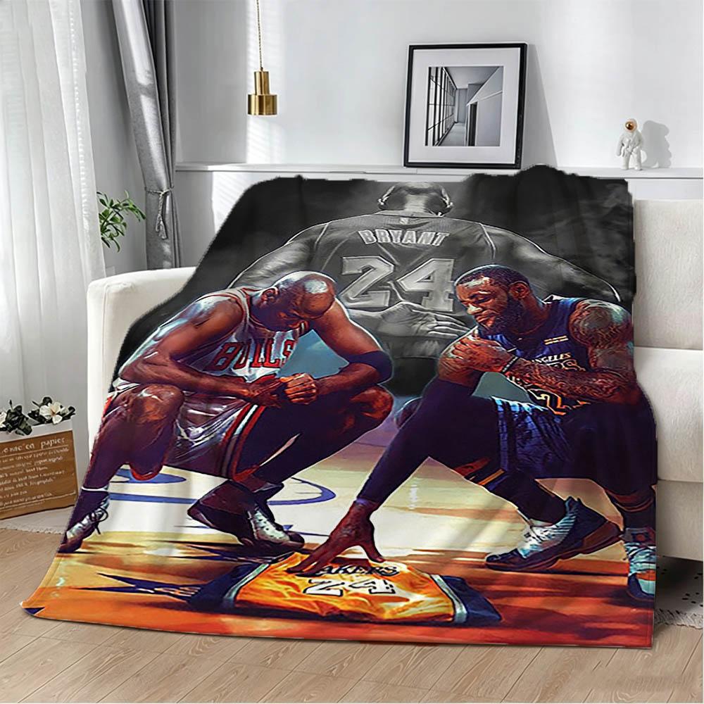 Sport Basketball K-KobeS J-Jame-s Great Flannel Blanket Soft Throw Blanket Art For Home Decor Bedroom Bed Sofa Picnic Fans Gift