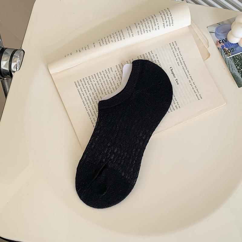 

Женские хлопковые невидимые носки с низким вырезом: Дышащие, Противоскользящие, Устойчивые к запаху, Влагоотводящие носки-лодочки для лета. One Size чёрный