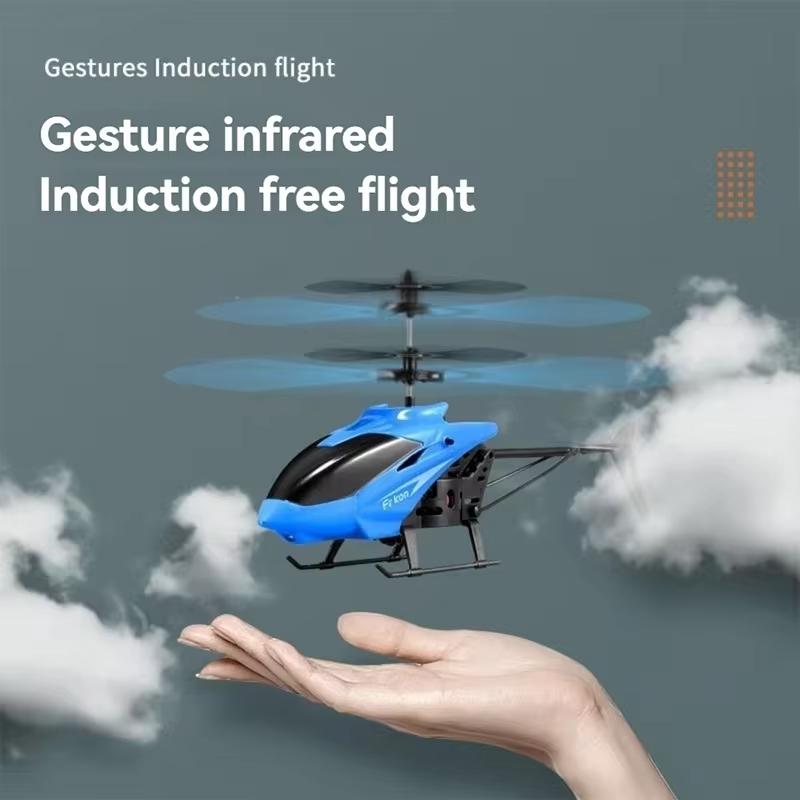 Inductive Aircraft Helicopter with Light Aircraft Suspension Two Anti-fall Games Rechargeable Children's Toys