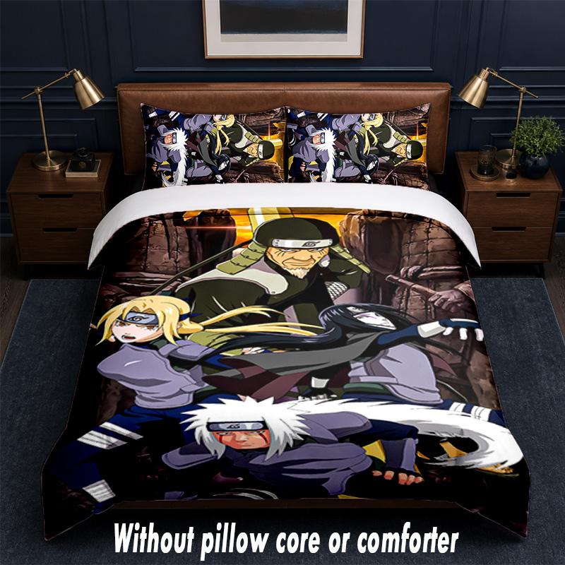 Set Biancheria da Letto Design Naruto 1 Copripiumino + 2 Federe Morbido Traspirante Biancheria da Letto per la Casa