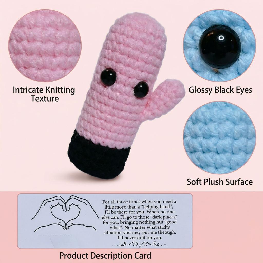 Meticulously Crafted From Soft Yarn, This Unique Knitted Toy Offers A Quirky, Tactile Comfort.