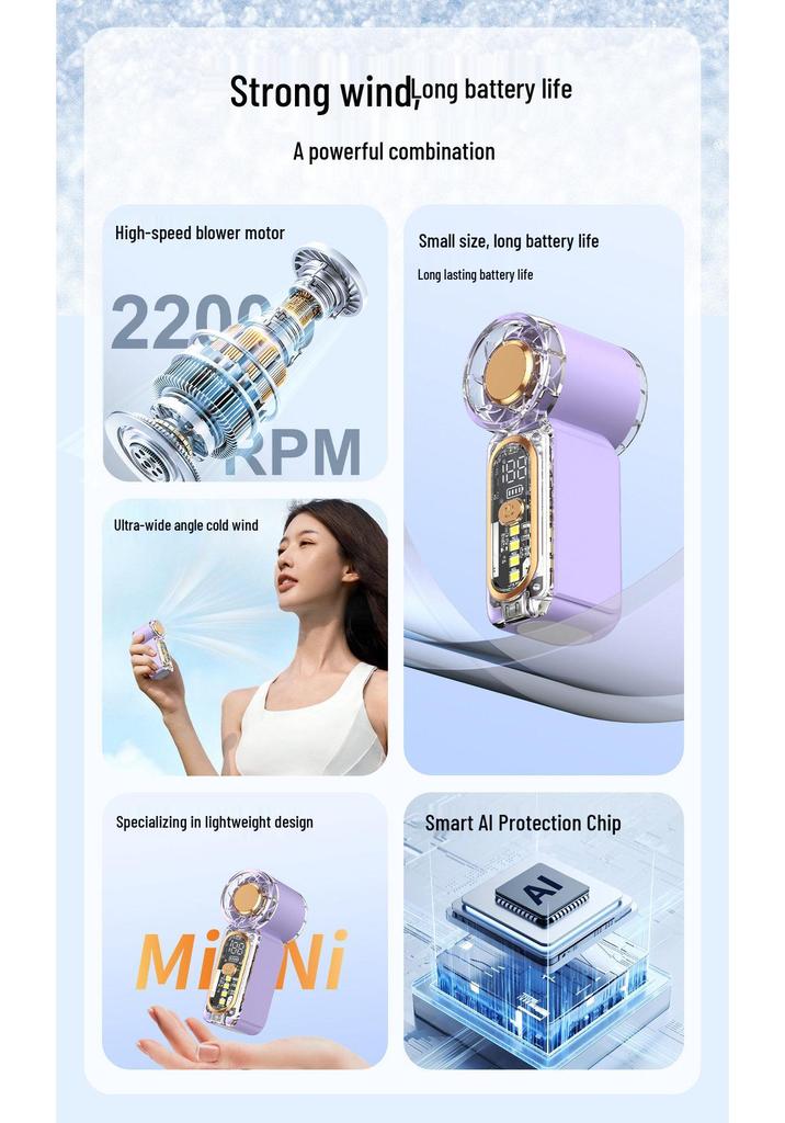 Mini X699 USB Pocket Fan: High-Speed, Powerful Wind, Portable Handheld Design