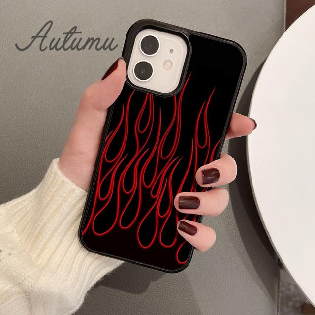 

Чехол для телефона с огненным пламенем для iPhone 11 12 13 14 Pro Max mini X XR XS SE 2020 5 6S 7 8 Plus Samsung Galaxy S21 S22 iPhone 6plus