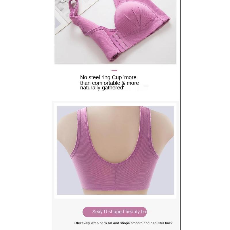 Plus Größe Sexy Push-Up Bh Verschluss Vorne Einfarbig Büstenhalter Drahtlose Bralette Brust Nahtlose Bhs Weste für Frauen