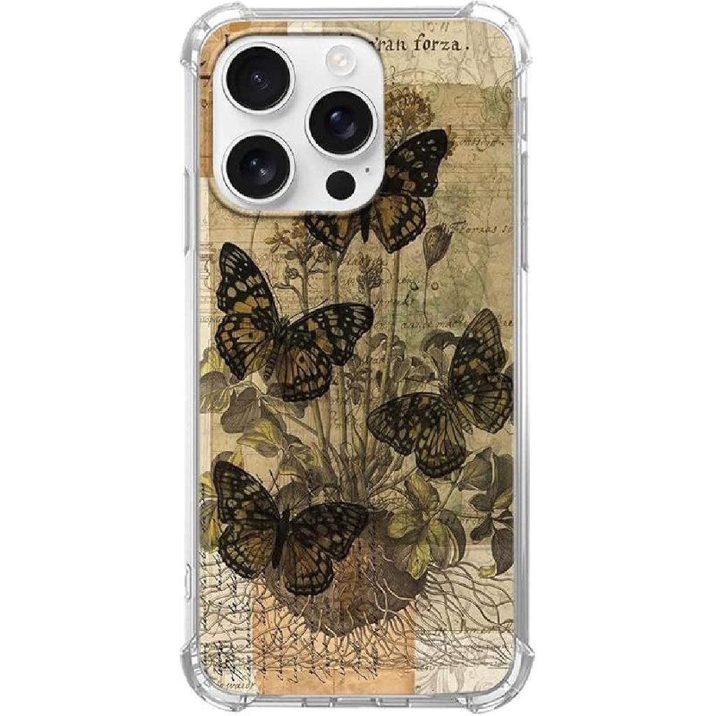 Vintage Celestial Sun Moon Star Pattern Collage Phone Case for iPhone 16 Pro, Aesthetic Space Planet Star Case for Teens Women Men for iPhone 16 Pro,