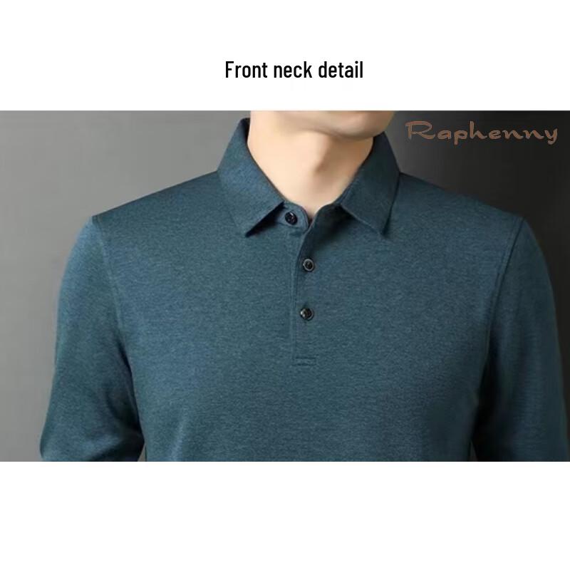 Men's Business Casual Long-Sleeve Polo Shirt