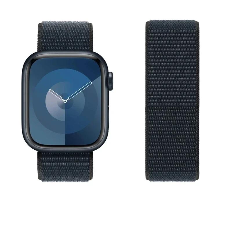 Nylon Band for Apple Watch Strap 49mm 45 41mm 44mm 40mm 42mm 38mm Adjustable Elastic Bracelet iWatch Ultra Series 9 3 4 5 SE 678