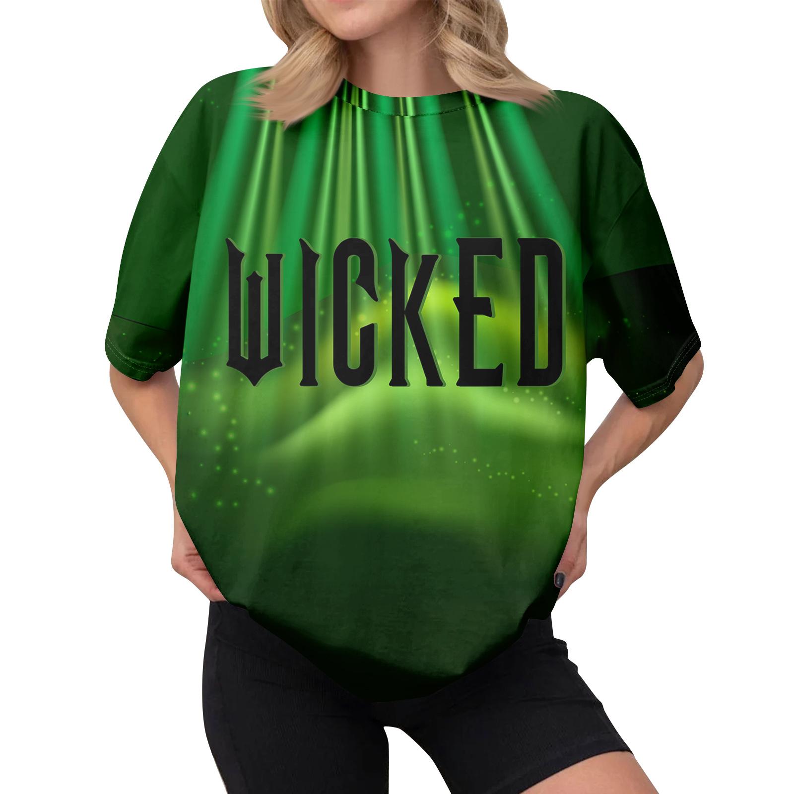 

Women s Casual Printed T-shirt Round Neck Pullover Short Sleeve Top XXL