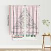 2PCS Digital Print Curtains, Pink Christmas Tree Merry Christmas Pattern, Cute Festive Style for Xmas Holiday Home Decor